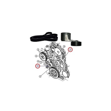 Kit intinzator + curea transmisie JEEP WRANGLER II (JK) 2.8 CRD ENS (2007-2017)